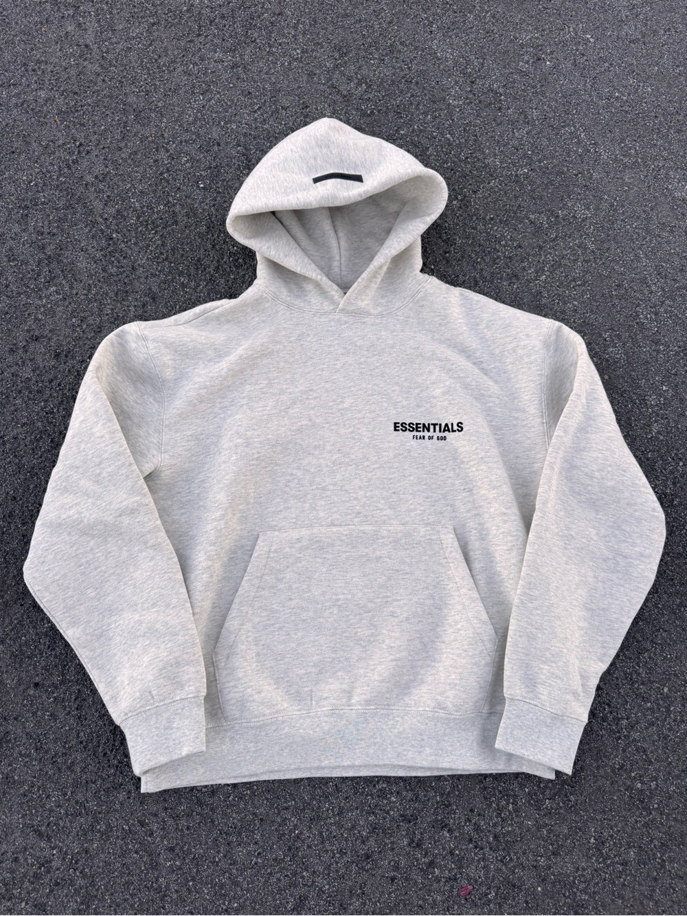 Essentials Light Gray Pullover Hoodie with Small Logo